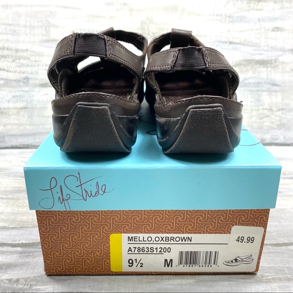 LifeStride Ox Brown “Mello” Leather Slingback Sandal Casual Comfort Shoe w/Box - Picture 9 of 16